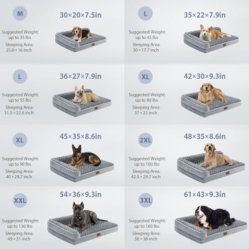 BFPETHOME Orthopedic Washable Dog Bed, Sleeping Couch for Large Senior Dogs