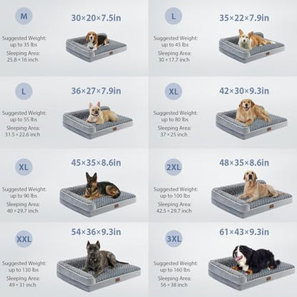 BFPETHOME Orthopedic Washable Dog Bed, Sleeping Couch for Large Senior Dogs