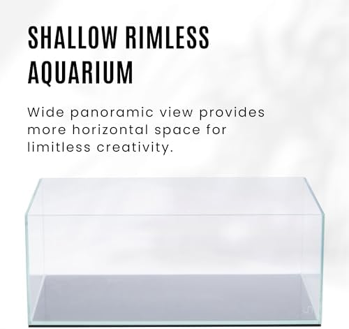 UNS Ultra Clear Rimless Tank - 5.9GAL | 22.6L - 17.71x11.02x7.08 | 45x28x18 CM, 5mm Glass Thickness, Leveling Mat Included - Low Iron, High Clarity Fish Tank w/ 45° Mitered Edge - [45S]