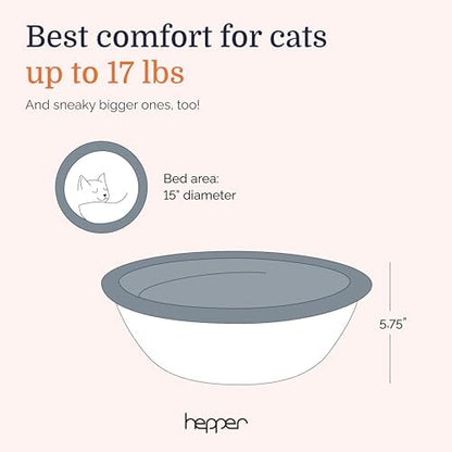Hepper Cat Nest - Washable Cat Bed with Fleece Liner - Gray/Gray