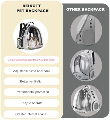 Expandable Pet Backpack 14"×15"×16.5" Cats Dogs Carrier Bag