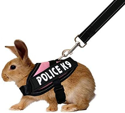 Rabbit Harness with Leash for Bunny Rabbits Cats Small Animals (Pink)