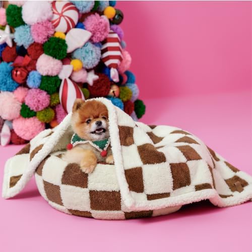 LE SURE Waterproof Dog Blankets for Small Dogs Cute Cozy 3D Jacquard,25x35