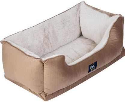 Serta Orthopedic Cuddler Dog Bed for Pets – Desert Sand (X-Large)
