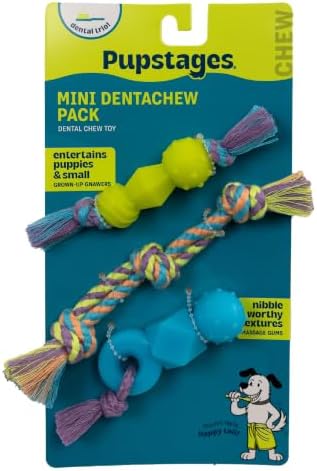 Mini Dentachew Dental Dog Chew Toys, 5-8", 3-Pack