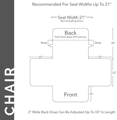 Elegant Comfort Quilted Furniture Protectors Solid and Printed Design Reversible Slipcovers Featuring Elastic Straps and Smart Pockets Great for Pets, Kids and More, Bloomingdale Chair, Navy/Gray