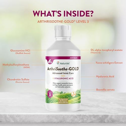 NaturVet Advanced Joint Care Liquid Supplement, Dogs & Cats, 32 fl oz