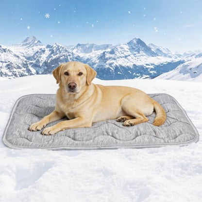 Dog Cooling Mat Q-Max>0.4 39.4" *27.6" Self Cool Pad for Dogs and Cats with Anti-Slip Bottom, Washable Portable Pet Sleeping Pad for Summer，Larger Size Grey