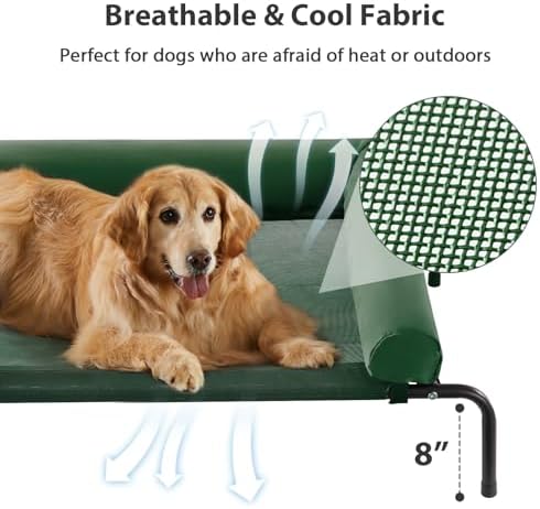 RRPETHOME Large Elevated Cooling Cot, Portable Outdoor Raised Dog Bed