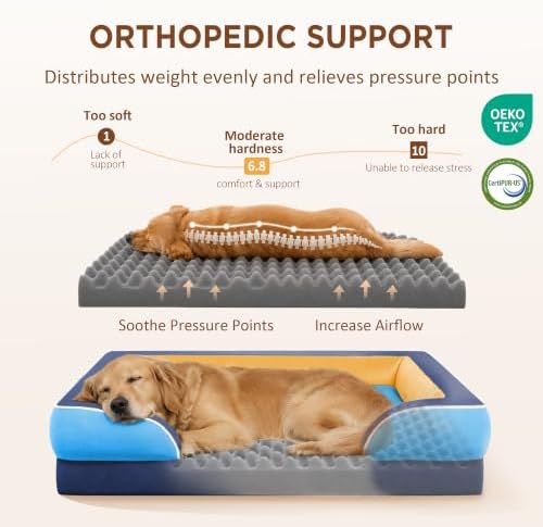 Comfort Expression Orthopedic Dog Beds for Large Sized Dog with Bolster