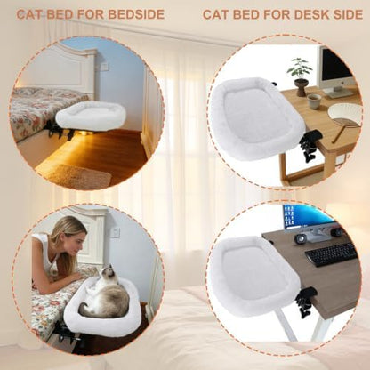 Cat Desk Bed&Cat Hammock for Desk and Bedside,90°Rotating&Height Adjustable