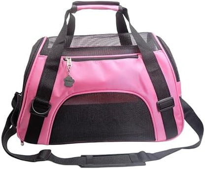 ZaneSun Cat Carrier,Soft-Sided Pet Travel Carrier for Cats,Dogs Puppy Comfort Portable Foldable Pet Bag Airline Approved (LightPink)