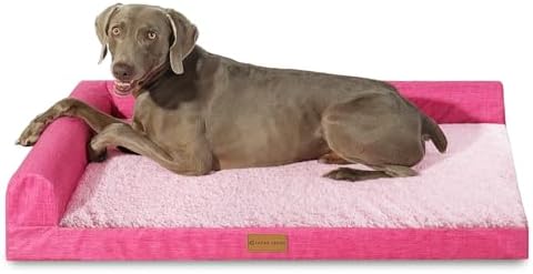 Patas Lague Orthopedic Large Dog Bed Washable Pet Sofa Bed 56''X40''Pink