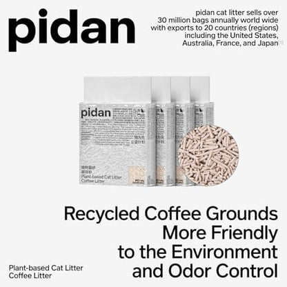 pidan Tofu Cat Litter with Recycled Coffee Grounds,Clumping,Flushable 4Pack