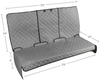Dog Car Seat Cover for Back Seat - Water-Resistant Car Seat Protector for Cars, Trucks, and SUVs - Seat Cover Protects from Scratches, Mud, Pet Hair, and Accidents - Car Accessories by PETMAKER (Gray)
