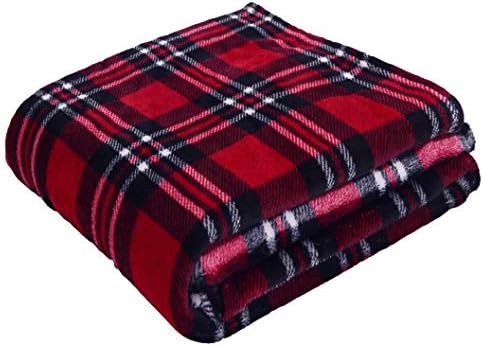 Valerian Luxury Velvet Super Soft Light Weight Blanket Prints Fleece Throw - All Year Round Home Decor, Fuzzy Warm and Cozy Throws, Couch and Gift, 50 x 60inch, Plaid