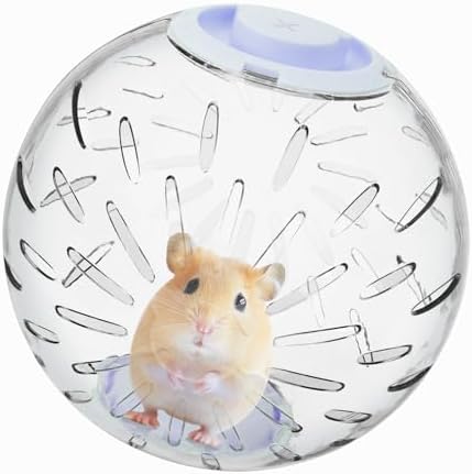 7.9 inch Hamster Ball, Exercise Toys, Running Clear Plastic Balls, Large Space, Easy to Clean, Portable Cage, for Small and Medium Hamsters, Syrian Dwarf Hamster (Blue)