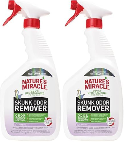 Nature’s Miracle Skunk Odor Remover with Lavender Scent, 32 Fluid Ounces, Removes Skunk Odors On Fabrics, Clothing, Carpets And Other Surfaces (Pack of 2)