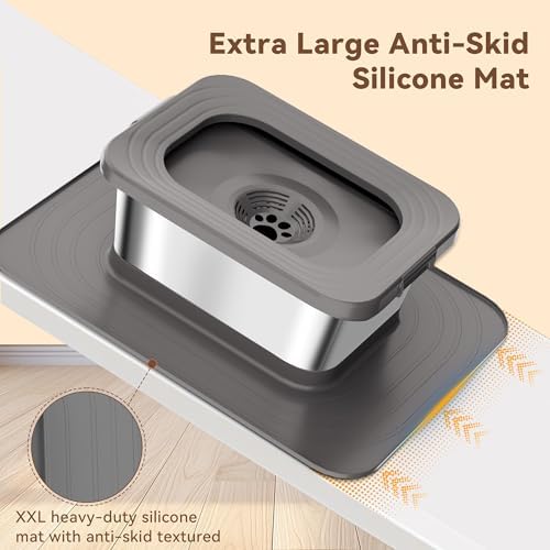 10L No Spill Dog Water Bowl Stainless Steel for Messy Drinkers
