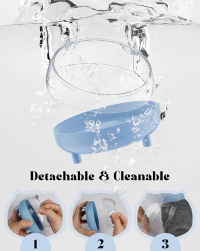 Pawfly Hamster Sand Bath Container, Hamster Sand Bath Box, Hamster Bathtub, Hamster Bathroom, Hamster Toilet, Plastic Dust Bath for Dwarf Hamsters, Syrian Hamsters, Mice, Gerbils & Small Animal, Blue