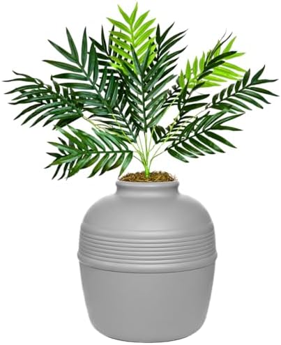 Good Pet Stuff Original Hidden Litter Box Planter, Decorative Cat Litter Enclosure with Carbon Filter, Artificial Palm Plant, Upgraded Design, Easy to Clean, Base Kit, Stone Gray