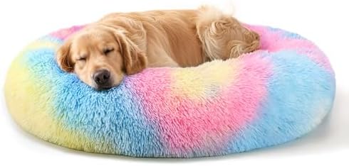Dog Beds Large Sized Dog and Cats, 32in Pet Beds for Large Pet (Rainbow)