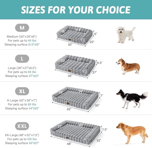 COZY KISS Orthopedic Large Dog Bed, Washable Pet Bed
