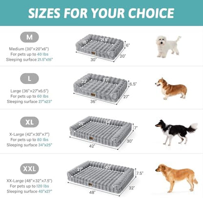 COZY KISS Orthopedic Dog Beds with Removable Washable Cover