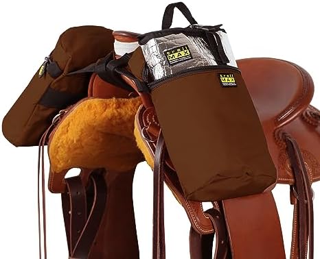 TrailMax Horse Horn Bags for Trail Riding – Medium & Large Western Saddle Horn Bags for Horses & Mules, Insulated Trail Gear with Secure Fit & Grab-and-Go Liners, Large, Brown