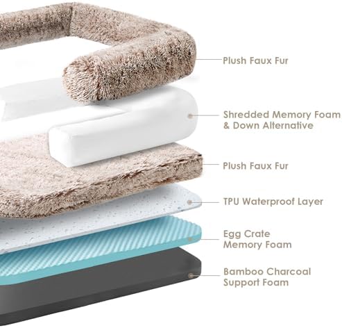EHEYCIGA Orthopedic Foldable Human Dog Bed - 72x44x11, Faded Brown