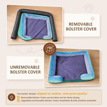 Comfort Expression Orthopedic Dog Bed for Extra Large Dogs with Bolster