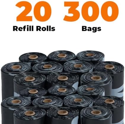 Best Pet Supplies GRS Poop Bags for Dogs - Black, 300 Count, Unscented