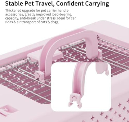 RIZZARI 22" Hard Cat Carrier: Travel Kennel for Cats & Small Dogs