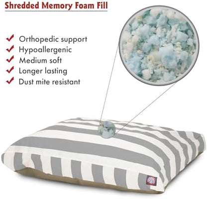 Majestic Pet Shredded Memory Foam Dog Bed Medium with Removable Washable Cover – Rectangle Orthopedic Dog Bed–Durable Dog Crate Bed-Flat Dog Bed for Senior Dogs - (35x29) M - Links - Yellow