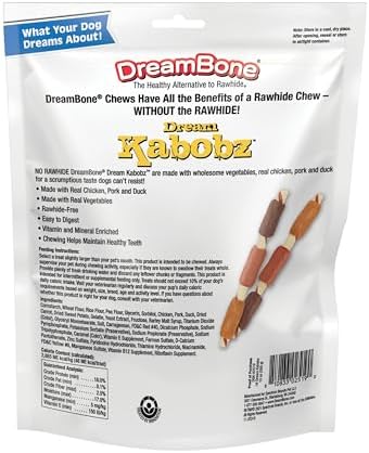 DreamBone Kabobz Rawhide-Free Dog Treats With Real Protein, 18 Count