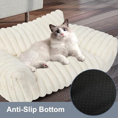 Dog Beds for Small Dogs,Cat Dog Couch Bed for Indoor Cats, Dog Sofa,M,White