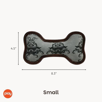 P.L.A.Y. Stuffed Dog Toys - ECO Bones - Extra Durable Squeaker Chew Toy, Great for Teething Puppies & Small, Medium, Large Dog Breeds - Machine Washable, Recycled Materials (Royal Crest, Small)