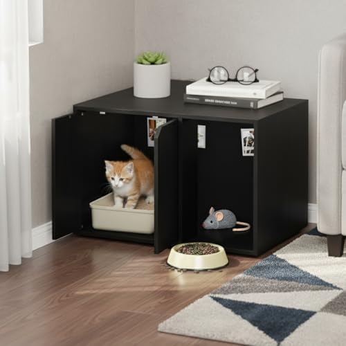 Furinno PELI 24" Wide Cat Litter Box Enclosure, Americano