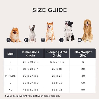 Bedsure ComfyFleece™ Cute Dog Bed Medium Large Size Dog，30in Camel Brown