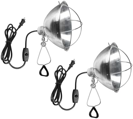 Simple Deluxe Clamp Lamp Light with Ceramic Base, 10.5 Inch Aluminum Reflector and 6 Feet Power Cord for Heat Lamp & Work Light, 2-Pack