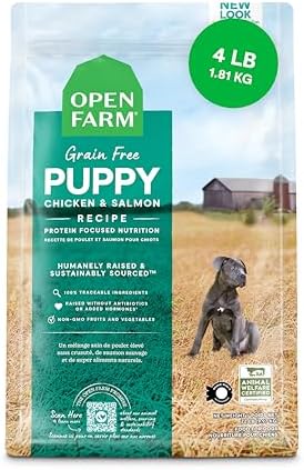 Open Farm Grain Free Dry Puppy Food, Chicken & Salmon Kibble, 4lb Bag