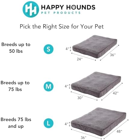 Happy Hounds Daisy Deluxe Supportive Sherpa Dog Bed, Small (36 x 24 in.), Prussian Blue
