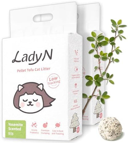 Lady N Pellet Tofu Cat Litter, Yosemite, Eco-Probiotic Odor-Control 18lb