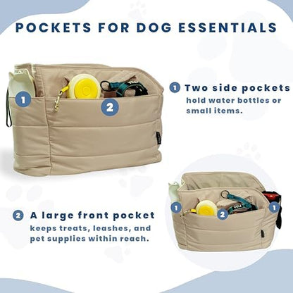 Lightweight Puffy Dog Purse Carrier for Small Dogs, Brown