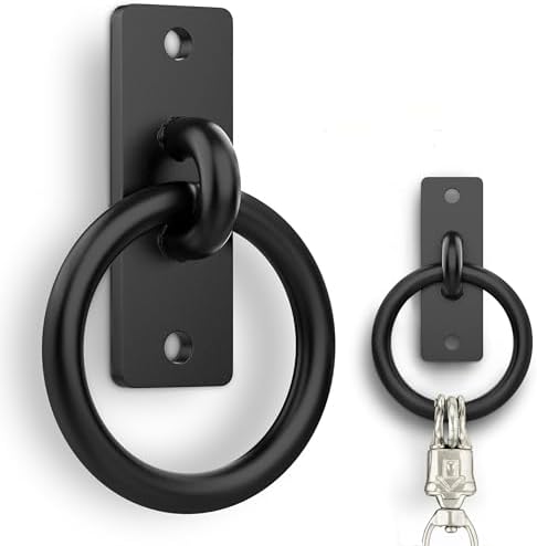 Horse Tie Ring - 2-3/8" inches Heavy-Duty Solid Steel Cross Tie Ring for Horses, Multi-Purpose Tie Down Horse Barn Supplies, Made in USA.