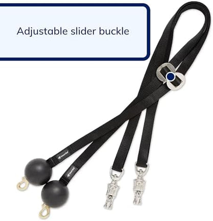SmartEquine Quiet Drop Horse Cross Ties, Sold in Pairs (2), Black