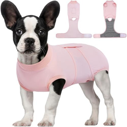 Kuoser Dog Recovery Suit, Female Male Spay Neuter Surgery Suit, Pink, S