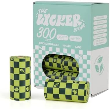 WBG1000B-20SET 13 in. x 9 in. Extra Thick Leak Proof Unscented Dog Poop Bags, Green (300 Count, 20-Rolls)