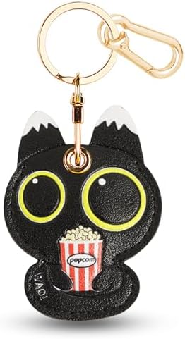 Leather Keychain Holder Case for AirTag, Cute Protective Cover for Apple Airtag KeyChain, GPS Tracker Item Finder