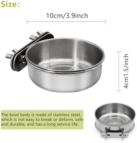 Bird Feeding Dish Cups Stainless Steel, 4 Pack, Small